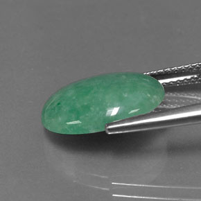 Jadeite Gemstone in 14.8 x 11 mm Size for Sale, Jadeite Stone in Green Color