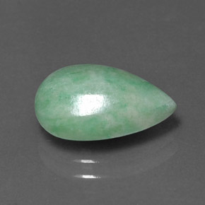 4.18 ct Green Jadeite Stone, Natural Jadeite in Pear Cabochon Shape for Sale