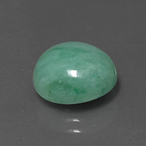 4.64 ct Green Jadeite Stone, Natural Jadeite in Oval Cabochon Shape for Sale
