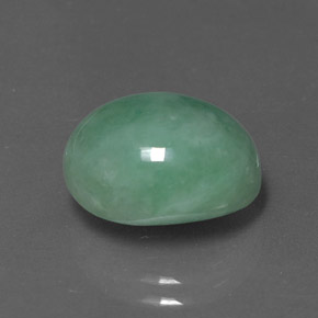 8.44 ct Green Jadeite Stone, Natural Jadeite in Oval Cabochon Shape for Sale