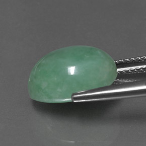 Jadeite Gemstone in 13.1 x 9.9 mm Size for Sale, Jadeite Stone in Green Color