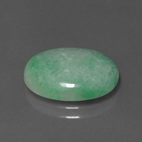 4.87 ct Green Jadeite Stone, Natural Jadeite in Oval Cabochon Shape for Sale