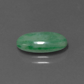 2.64 ct Green Jadeite Stone, Natural Jadeite in Oval Cabochon Shape for Sale