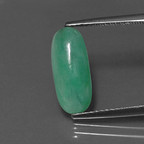3.02 ct Green Jadeite Gemstone, Jadeite Gem in Oval Cabochon Shape for Sale.