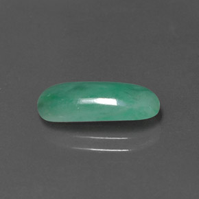 3.02 ct Green Jadeite Stone, Natural Jadeite in Oval Cabochon Shape for Sale