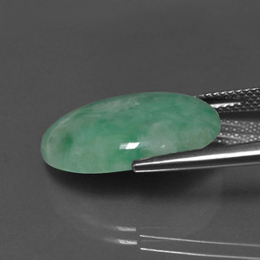 Jadeite Gemstone in 19.3 x 13.5 mm Size for Sale, Jadeite Stone in Green Color