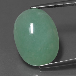 11.52 ct Green Jadeite Gemstone, Jadeite Gem in Oval Cabochon Shape for Sale.