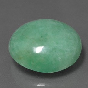 16.95 ct Green Jadeite Stone, Natural Jadeite in Oval Cabochon Shape for Sale