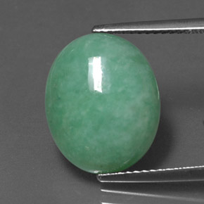 8.83 ct Green Jadeite Gemstone, Jadeite Gem in Oval Cabochon Shape for Sale.