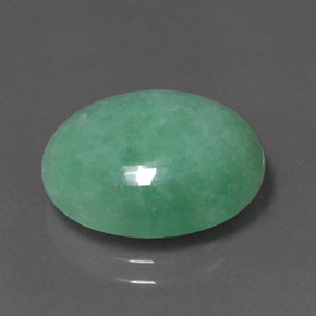 8.83 ct Green Jadeite Stone, Natural Jadeite in Oval Cabochon Shape for Sale