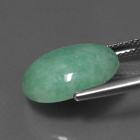 Jadeite Gemstone in 15 x 12.3 mm Size for Sale, Jadeite Stone in Green Color