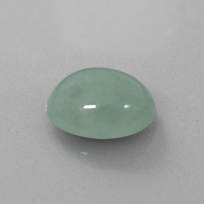 5.35 ct Green Jadeite Stone, Natural Jadeite in Oval Cabochon Shape for Sale