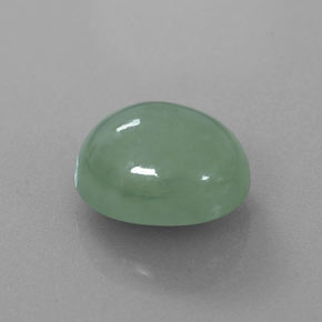 6.83 ct Green Jadeite Stone, Natural Jadeite in Oval Cabochon Shape for Sale