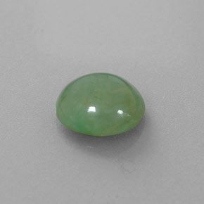 2.01 ct Green Jadeite Stone, Natural Jadeite in Round Cabochon Shape for Sale