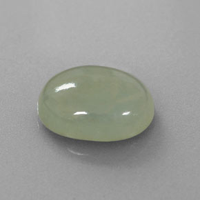 3.69 ct Green Jadeite Stone, Natural Jadeite in Oval Cabochon Shape for Sale