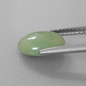 Jadeite Gemstone in 10 x 8 mm (calibrated) Size for Sale, Jadeite Stone in Green Color