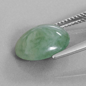 Jadeite Gemstone in 13 x 10.4 mm Size for Sale, Jadeite Stone in Green Color