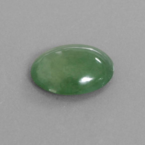 3.08 ct Green Jadeite Stone, Natural Jadeite in Oval Cabochon Shape for Sale