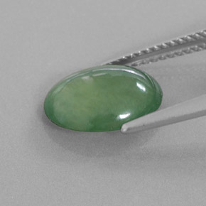 Jadeite Gemstone in 11.7 x 9.1 mm Size for Sale, Jadeite Stone in Green Color