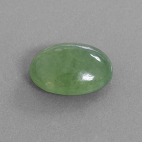 4.02 ct Green Jadeite Stone, Natural Jadeite in Oval Cabochon Shape for Sale