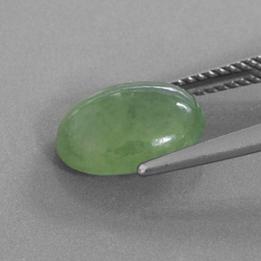 Jadeite Gemstone in 11.6 x 8.3 mm Size for Sale, Jadeite Stone in Green Color