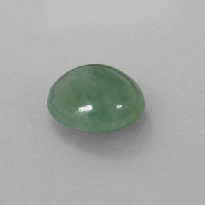 3.26 ct Green Jadeite Stone, Natural Jadeite in Oval Cabochon Shape for Sale