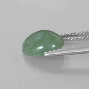 Jadeite Gemstone in 10 x 8.8 mm Size for Sale, Jadeite Stone in Green Color