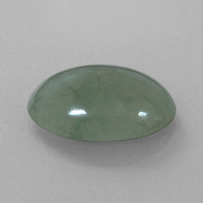 6.49 ct Green Jadeite Stone, Natural Jadeite in Oval Cabochon Shape for Sale