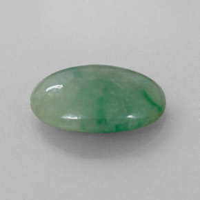 4.88 ct Green Jadeite Stone, Natural Jadeite in Oval Cabochon Shape for Sale