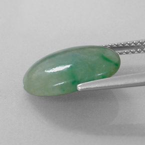 Jadeite Gemstone in 14 x 10 mm (calibrated) Size for Sale, Jadeite Stone in Green Color