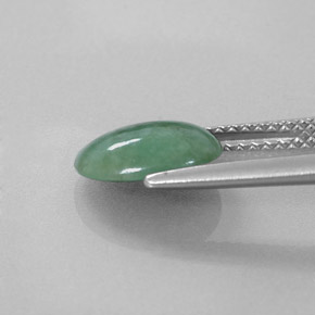 Jadeite Gemstone in 9.6 x 7.5 mm Size for Sale, Jadeite Stone in Green Color