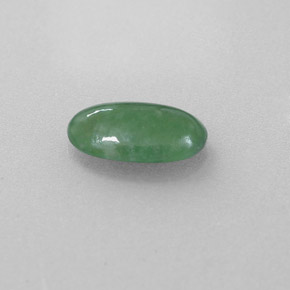 1.56 ct Green Jadeite Stone, Natural Jadeite in Oval Cabochon Shape for Sale
