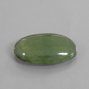 8.99 ct Green Jadeite Stone, Natural Jadeite in Oval Cabochon Shape for Sale