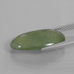 Jadeite Gemstone in 19.2 x 11 mm Size for Sale, Jadeite Stone in Green Color