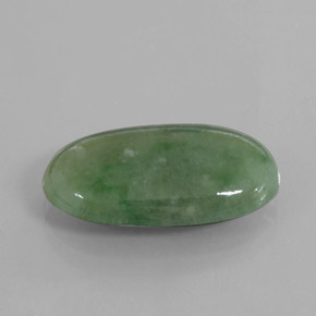8.88 ct Green Jadeite Stone, Natural Jadeite in Oval Cabochon Shape for Sale