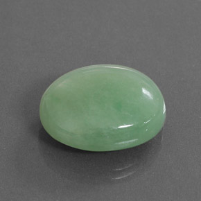 21.62 ct Green Jadeite Stone, Natural Jadeite in Oval Cabochon Shape for Sale
