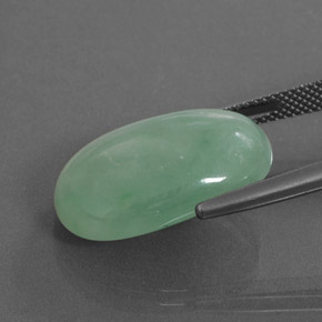 Jadeite Gemstone in 21.2 x 13.9 mm Size for Sale, Jadeite Stone in Green Color