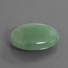 20.88 ct Green Jadeite Stone, Natural Jadeite in Oval Cabochon Shape for Sale