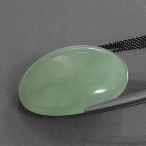 Jadeite Gemstone in 23.4 x 18.4 mm Size for Sale, Jadeite Stone in Green Color