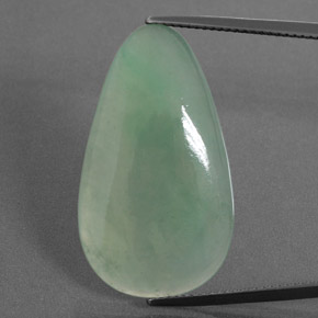 21.30 ct Green Jadeite Gemstone, Jadeite Gem in Fancy Cabochon Shape for Sale.
