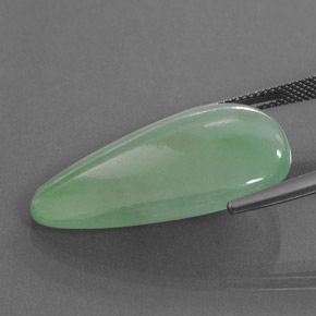 Jadeite Gemstone in 30.6 x 17.3 mm Size for Sale, Jadeite Stone in Green Color
