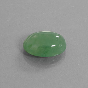 9.39 ct Green Jadeite Stone, Natural Jadeite in Oval Cabochon Shape for Sale