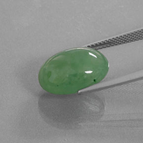 Jadeite Gemstone in 15.3 x 11.2 mm Size for Sale, Jadeite Stone in Green Color