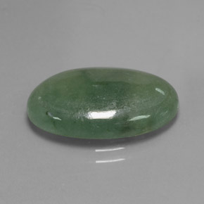 11.17 ct Green Jadeite Stone, Natural Jadeite in Oval Cabochon Shape for Sale