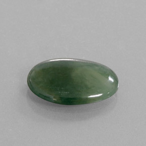 5.69 ct Green Jadeite Stone, Natural Jadeite in Oval Cabochon Shape for Sale