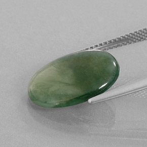 Jadeite Gemstone in 16 x 12 mm (calibrated) Size for Sale, Jadeite Stone in Green Color