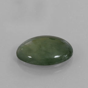 4.16 ct Green Jadeite Stone, Natural Jadeite in Oval Cabochon Shape for Sale