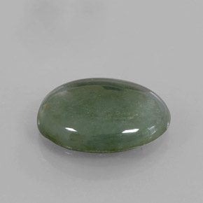5.01 ct Green Jadeite Stone, Natural Jadeite in Oval Cabochon Shape for Sale