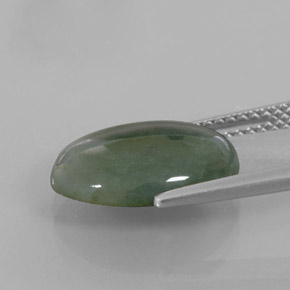 Jadeite Gemstone in 13.6 x 11.2 mm Size for Sale, Jadeite Stone in Green Color