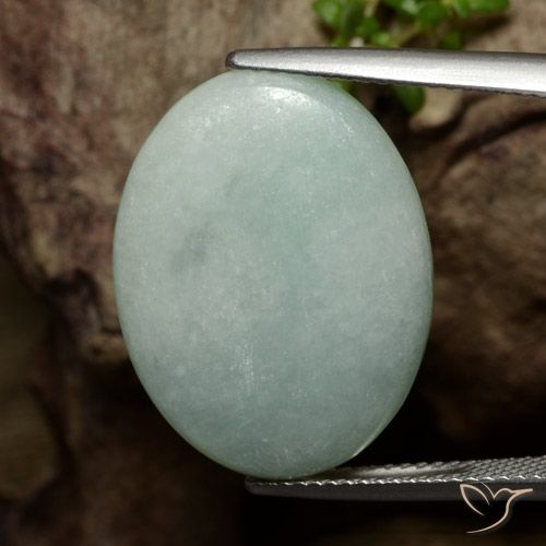 Giadeite 21,7 x 16,5mm verde Ovale cabochon dal Myanmar, peso di 16,5 ct, gemma naturale non trattati in purezza Translucent, 1 pezzo Giadeite - Colore: Muschio Grigio Verde, durezza Mohs di 6 - 6,5, Photo A